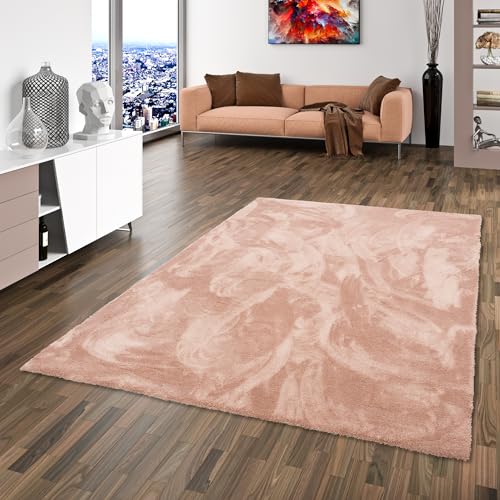 Snapstyle Luxus Hochflor Shaggy Teppich Velvet Altrosa in 24 Größen von Snapstyle
