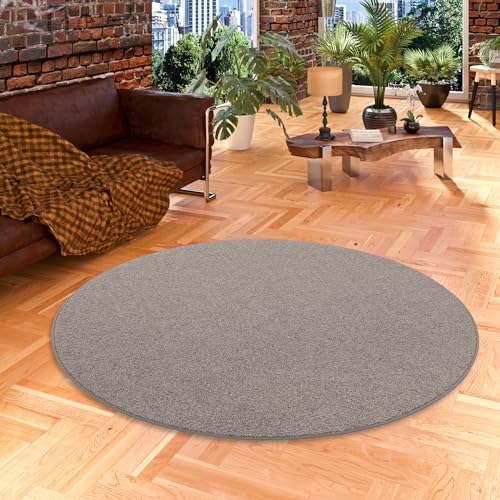 Snapstyle Natur Teppich Wolle Berber Anthrazit Rund in 7 Größen von Snapstyle