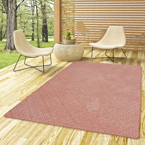 Snapstyle Newport In- & Outdoor Teppich Terrakotta Vintage - Wetterfest & UV-beständig - Beidseitig nutzbar, Pflegeleicht - Balkon, Terrasse, Garten & Innenbereich - In vielen Größen erhältlich von Snapstyle