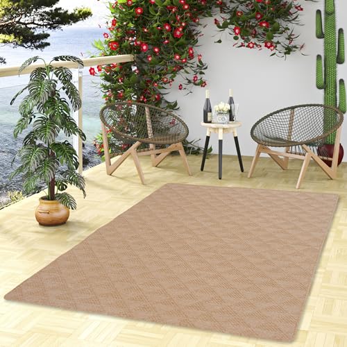 Snapstyle Newport Outdoorteppich Grau Weiss - Wasserdichter & UV-beständiger Teppich für Balkon, Garten, Terrasse & Küche - Beidseitig nutzbar, Pflegeleicht - In 24 Größen erhältlich von Snapstyle