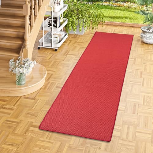 Snapstyle Sisal Natur Läufer Teppich Astra Rot in 9 Größen von Snapstyle