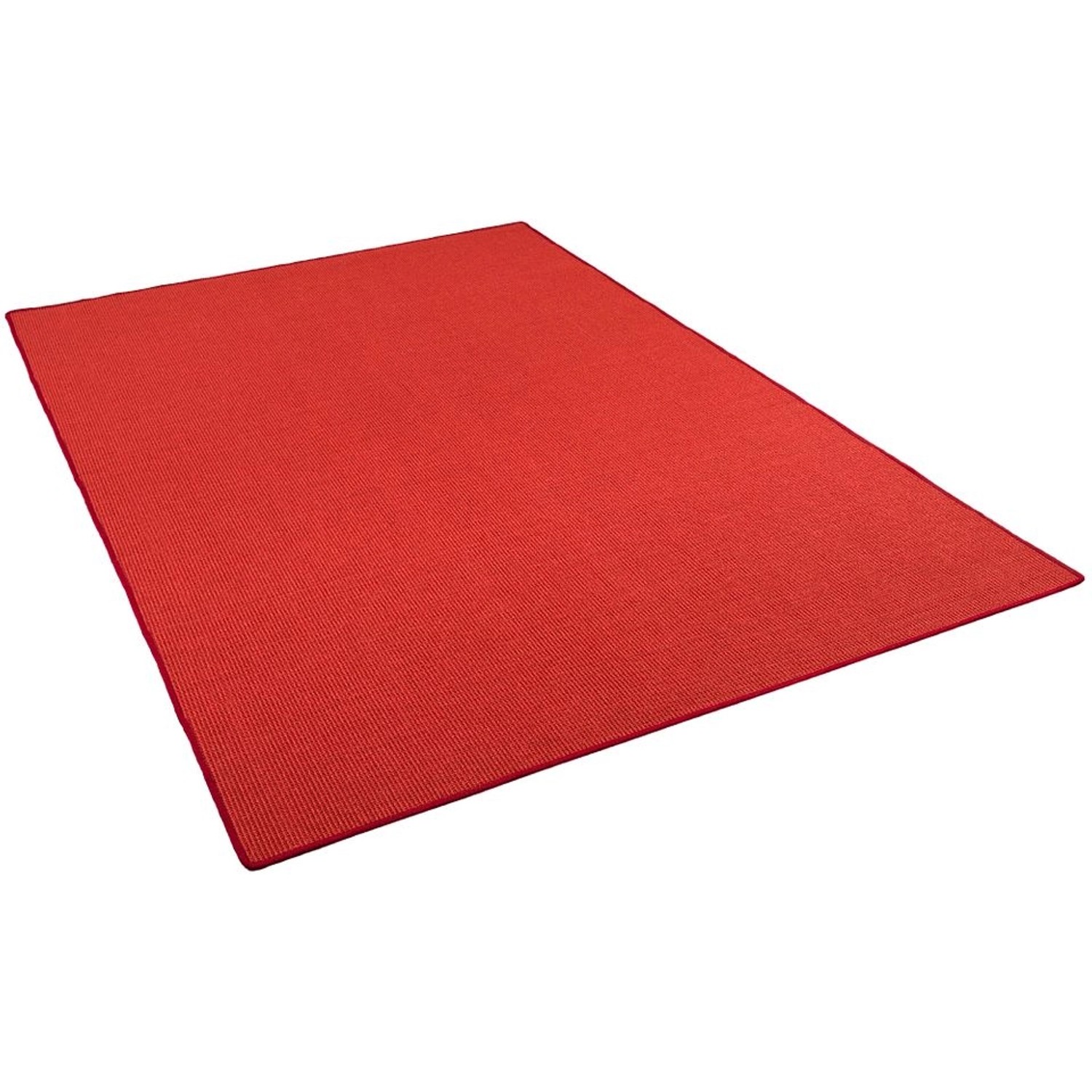 Snapstyle Sisal Natur Teppich Klassisch Rot  133x133 cm von Snapstyle