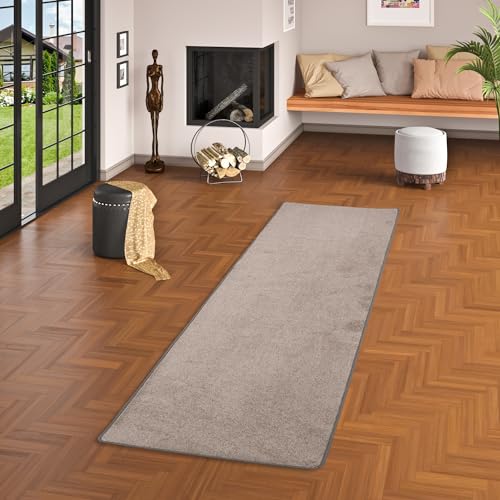 Snapstyle Trend Velours Läufer Teppich Joy Taupe in 9 Größen von Snapstyle