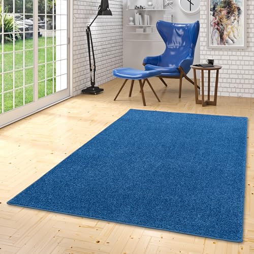 Teppich Hochflor Shaggy Cottage Blau in 24 Größen von Snapstyle