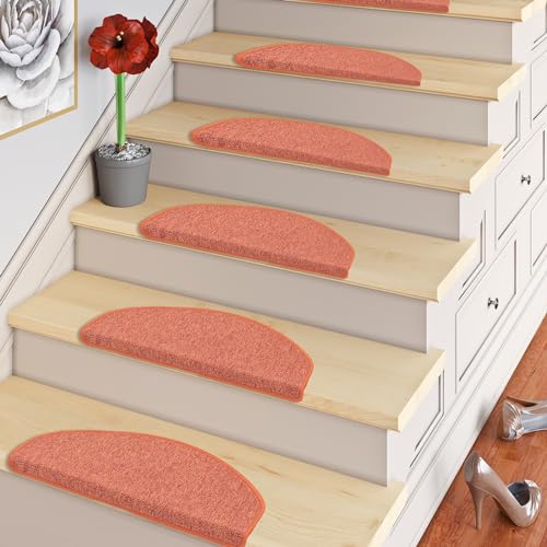 Trend Schlingenware Stufenmatten - rutschfest und Selbstklebend - Einzeln oder 15er-Pack in Großer Farbauswahl - Pflegeleichte Treppenmatten in Flur und Diele von Snapstyle