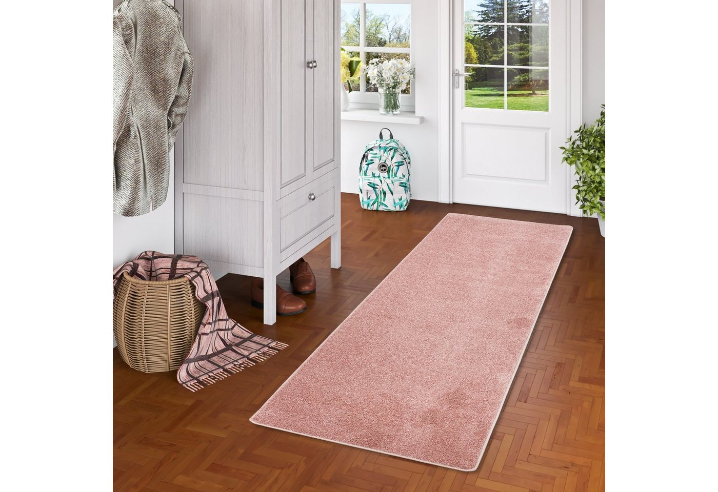 Veloursteppich Hochflor Velours Teppich Läufer Mona, Snapstyle, Rechteckig, Höhe: 16 mm von Snapstyle