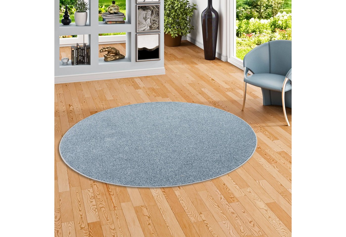 Veloursteppich Hochflor Velours Teppich Luna Mix Rund, Snapstyle, Rund, Höhe: 16 mm von Snapstyle