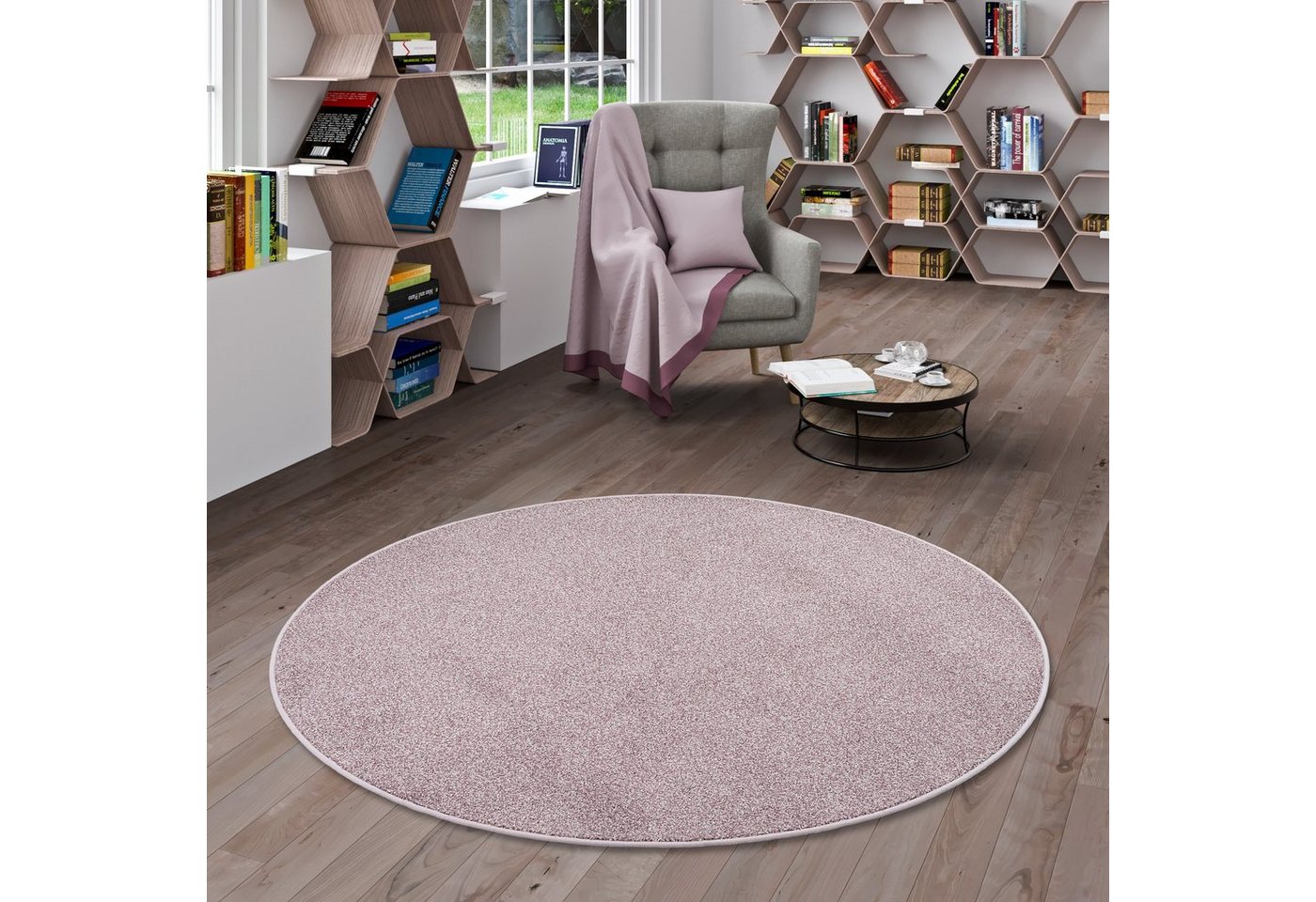 Veloursteppich Hochflor Velours Teppich Luna Mix Rund, Snapstyle, Rund, Höhe: 16 mm von Snapstyle