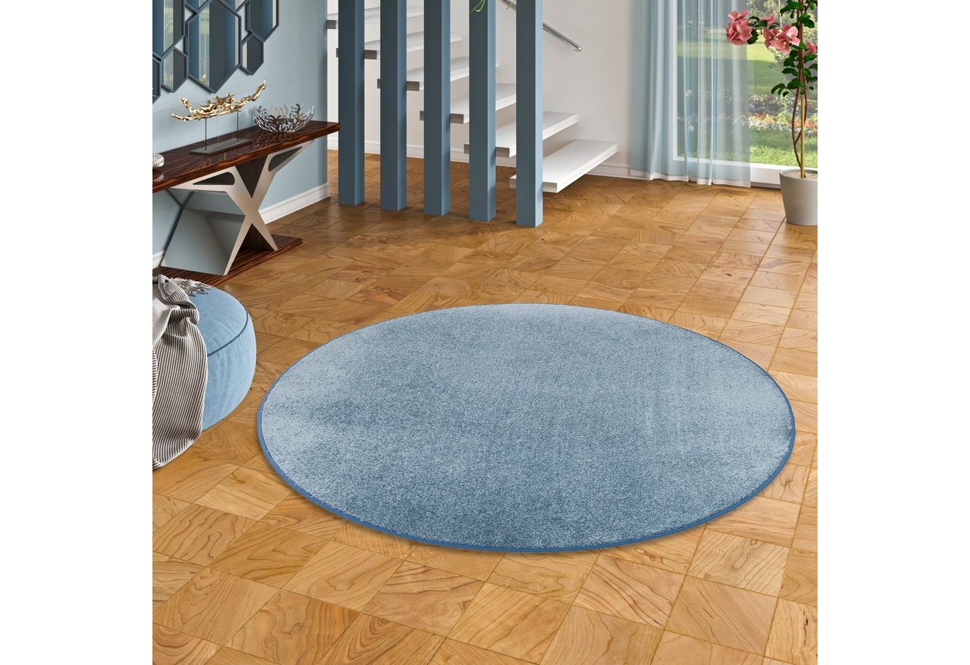 Veloursteppich Hochflor Velours Teppich Luna Rund, Snapstyle, Rund, Höhe: 16 mm von Snapstyle