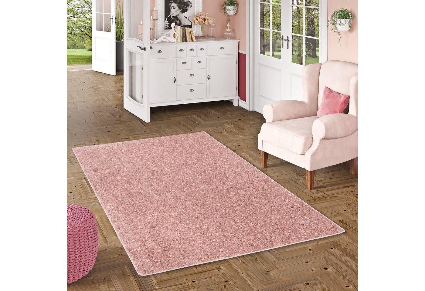 Veloursteppich Hochflor Velours Teppich Mona, Snapstyle, Rechteckig, Höhe: 16 mm von Snapstyle