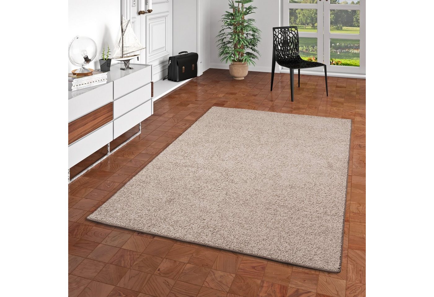 Veloursteppich Hochflor Velours Teppich Mona, Snapstyle, Rechteckig, Höhe: 16 mm von Snapstyle