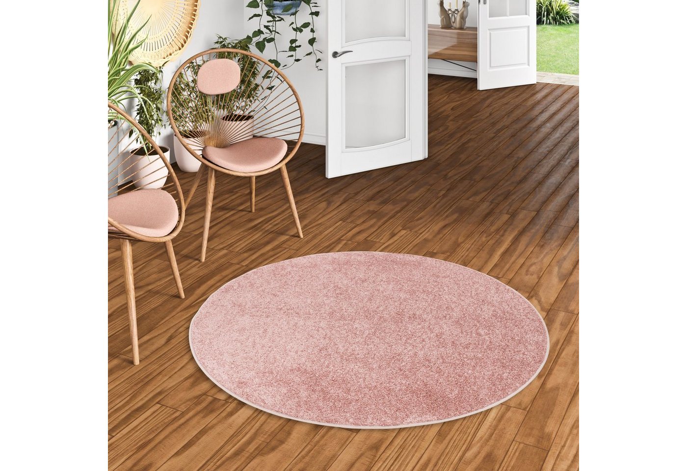 Veloursteppich Hochflor Velours Teppich Mona Rund, Snapstyle, Rund, Höhe: 16 mm von Snapstyle