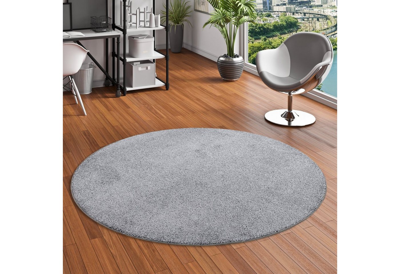 Veloursteppich Hochflor Velours Teppich Mona Rund, Snapstyle, Rund, Höhe: 16 mm von Snapstyle