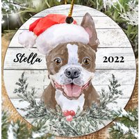 Boston Terrier Welpe Hund Ornament, Haustier Custom Ornamente, Foto Geschenk, Christmas, Personalisiertes Ornament von SnatchedUpStore