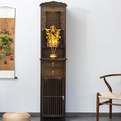 Altartisch, Meditationstisch Mit Schublade, Altarschrank Aus Bambus, Chinesischer Buddha-Nischenaltarschrank, Ständer for Buddha-Statuen-Skulpturen, for Wohnzimmer, Schlafzimmer, Büro(50cm/19.69in) von Snaweo