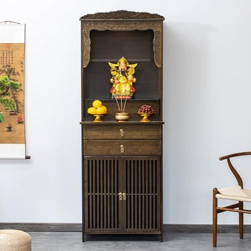 Altartisch, Meditationstisch Mit Schublade, Altarschrank Aus Bambus, Chinesischer Buddha-Nischenaltarschrank, Ständer for Buddha-Statuen-Skulpturen, for Wohnzimmer, Schlafzimmer, Büro(70cm/27.56in) von Snaweo