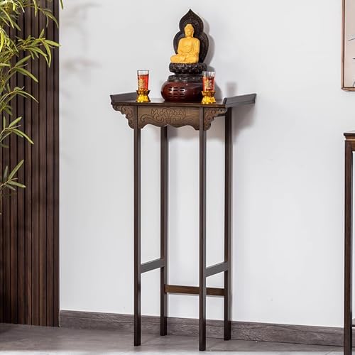 Altartisch for Zuhause, Meditationstisch Mit Ausziehbarer Ablage, Buddhistische Nische Mit Schublade, Gebetsbank Aus Massivholz, for Den Spirituellen Gebrauch In Der Familie(Brown A,60cm/23.62) von Snaweo