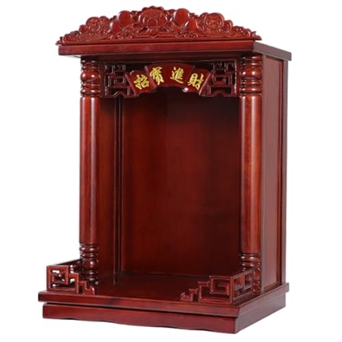 An der Wand montierter Meditationstisch, buddhistischer Ausstellungsständer, traditioneller Buddha-Altar, Guan Gong Guanyin Buddha-Statue, Opfertisch, Feng Shui-Altarständer(Yellow A,50cm/18.31in) von Snaweo