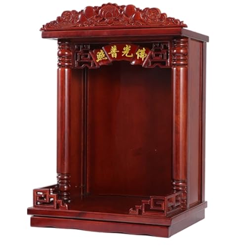 An der Wand montierter Meditationstisch, buddhistischer Ausstellungsständer, traditioneller Buddha-Altar, Guan Gong Guanyin Buddha-Statue, Opfertisch, Feng Shui-Altarständer(Yellow B,55cm/20.67in) von Snaweo