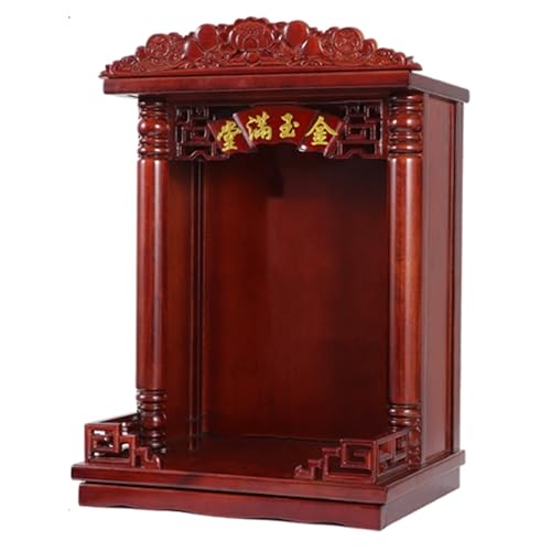 An der Wand montierter Meditationstisch, buddhistischer Ausstellungsständer, traditioneller Buddha-Altar, Guan Gong Guanyin Buddha-Statue, Opfertisch, Feng Shui-Altarständer(Yellow C,60cm/20.67in) von Snaweo