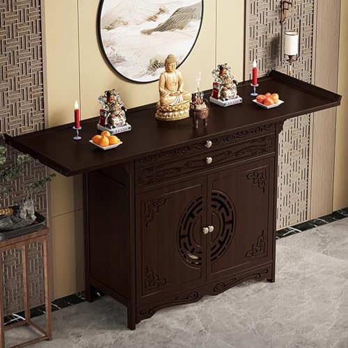 Buddha-Altartisch, Buddhistische Nische, Buddhistische Altartische Mit Stauraum, Gebets- Und Meditationstische Aus Bambus, Einfache Montage, for Wohnzimmer, Schlafzimmer, BüRo(66cm/25.98in) von Snaweo