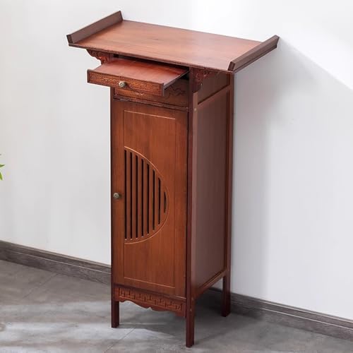 Freistehender Altartisch, Buddha Altar Schrank Im Retro-Chinesischen Stil, Mit Schubladen, Robustes NatüRliches Retro-Design, Buddhistische Nische, for Meditation, Heimdekoration(60cm/23.62in) von Snaweo