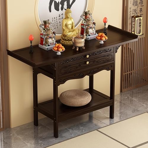 Snaweo Altartisch, Meditationstisch, Buddhistische Nische Mit Aufbewahrung, Chinesischer Buddha-Nischenschrank, PersöNliche Schreinaltartische, for PräSentieren Von GläSern(19.69x15.75x39.37in) von Snaweo