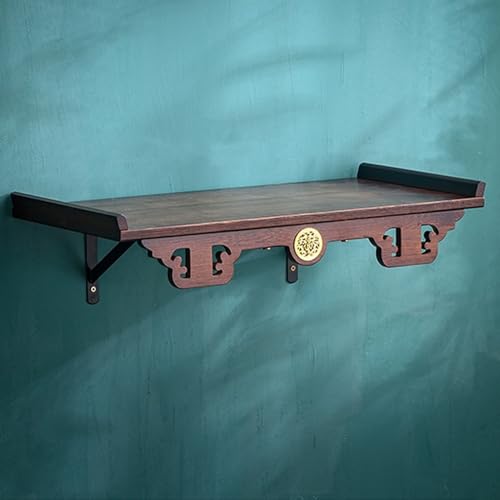 Snaweo Altartisch, Meditationstisch, Wandaltäre Aus Massivem Holz for Buddha-Schreine, Meditationstische for Opfergaben Und Räucherstäbchen, Tribut-Puja-Tische(Wall-Mounted Brown,40cm/15.74in) von Snaweo