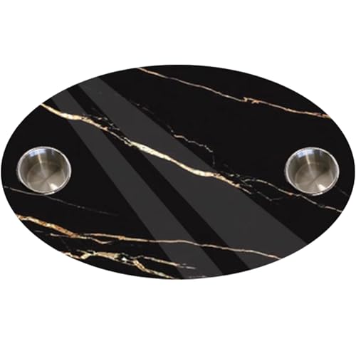 Snaweo Bootstisch, Wandtisch Klappbar, Wohnmobil-Camper-Tischplatte, Camper-Tischplatten-Ersatz, Mit Zwei Integrierten Getränkehaltern Aus Edelstahl, Wohnmobil-Tischplatten-Ersatz(Round) von Snaweo