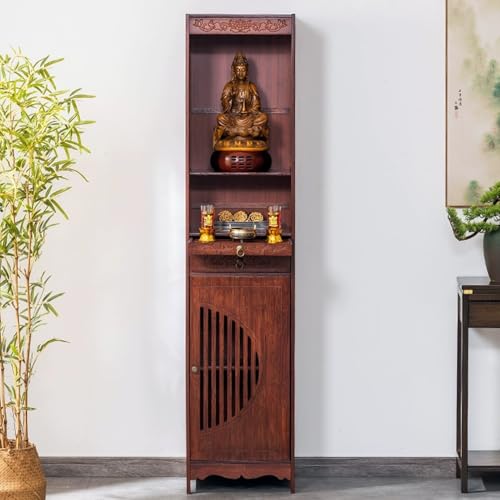 Snaweo Buddhistische Nische, Buddha Altar Mit Schublade Im Zen-Stil, Puja-Tisch for Zuhause, Aufbewahrungsschrank Aus Bambus, for Puja, Wahrsagerei, Anbetung(39cm/15.35in) von Snaweo
