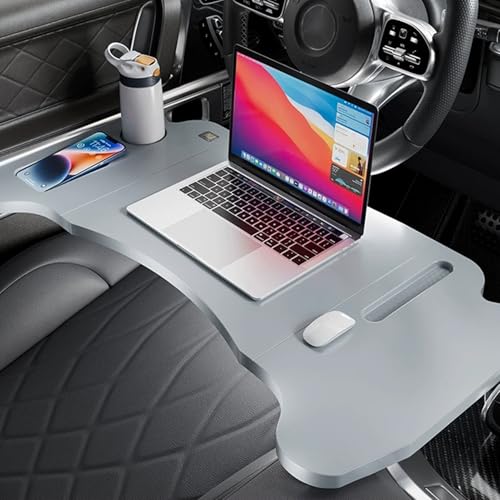 Snaweo Klapptisch, Klappbarer Tabletttisch Fürs Auto, Auto-Lenkradtische, Tablett-Rücksitztische, Verdicktes Material, Tragkraft 110 Lbs, for Essen Auf Reisen Und Camping(Gray) von Snaweo