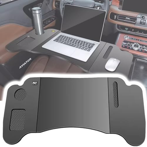 Snaweo Klapptisch, Klappbarer Tabletttisch Fürs Auto, Auto-Lenkradtische, Tablett-Rücksitztische, Verdicktes Material, Tragkraft 110 Lbs, for Essen Auf Reisen Und Camping(Nero) von Snaweo