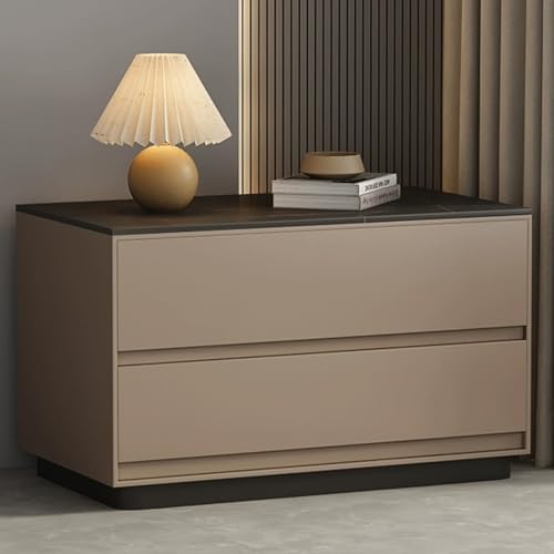 Snaweo Kleines Nachttischchen, Minimalistische Beistelltische, Schlafzimmer-Beistelltisch Mit 2 Schubladen, Nachttisch Aus Massivholz, Keine Installation Erforderlich(Light Brown,50cm/19.69in) von Snaweo