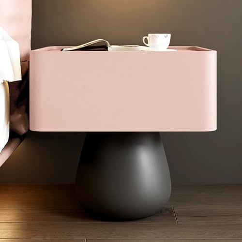 Snaweo Nachttisch Aus Holz Mit Schubladen, Sofa-Beistelltische, Mit Stauraum, Vielseitiger Beistelltisch, Wohnzimmer-Aufbewahrungsschrank, for Wohnzimmer Und Büro, Massiv(Pink,45cm/17.72in) von Snaweo