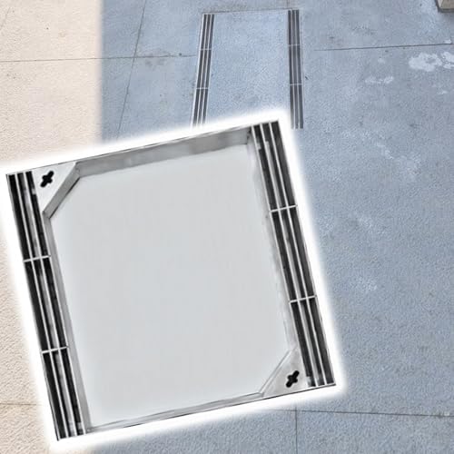Snaweo Quadratischer Schachtabdeckung, Schachtabdeckung Und Rahmen, Gully Brunnendeckel, Inspektionsdeckel Aus Metall Für Hof, Gehweg Und Einfahrt(30x30x5cm/16x16x2in) von Snaweo