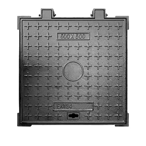 Snaweo Quadratischer Schachtabdeckung, Schachtabdeckung Und Rahmen, Robuster Inspektionsdeckel Aus Metall, Rutschfester, Verstärkter Abwasserbeckendeckel, Für Einfahrt, Hof, Gehweg(70x70cm/28x28in) von Snaweo