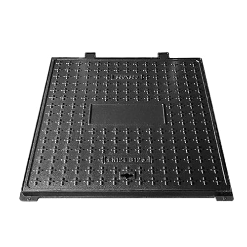 Snaweo Quadratischer Schachtabdeckung, Schachtabdeckung Und Rahmen, Robuster Inspektionsdeckel Aus Metall, Rutschfester, Verstärkter Abwasserbeckendeckel, Für Einfahrt, Hof, Gehweg(80x80cm/31x31in) von Snaweo