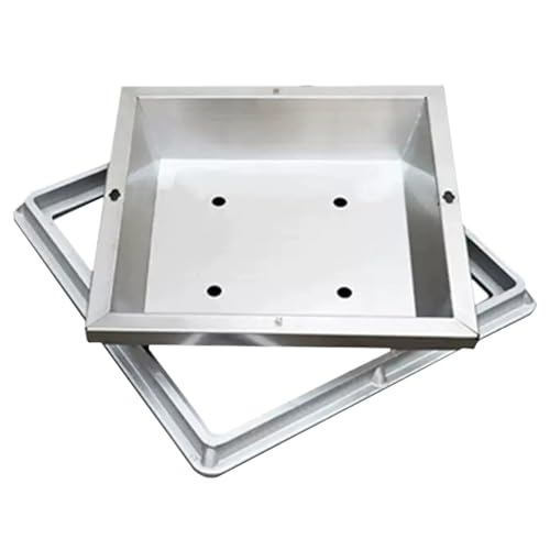 Snaweo Runder Schachtdeckel For Gras, Mit Entwässerungslöchern, Unsichtbarer Schachtdeckel Mit Sockel, Eingebetteter Schachtabdeckung Und Rahmen, For Hofrasengarten(80x80cm/32x32in) von Snaweo
