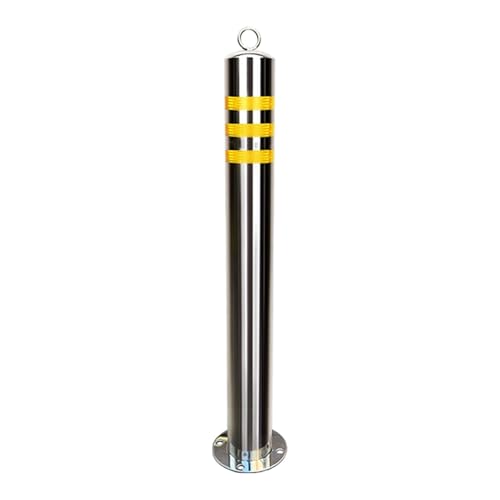 Snaweo Sicherheitspoller aus Edelstahl, Parkpfosten mit Aufhängering, Absperrpoller mit Reflektorband, für Einfahrten und Verkehrskontrolle(80CM 1pcs) von Snaweo