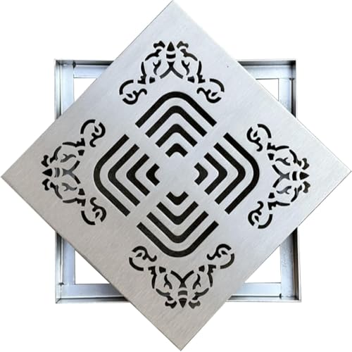 Snaweo Stainless Steel Manhole Cover, Recessed Square Sewage Basin Covers With Drainage Holes, Channel Catch Basin, Channel Drain With Grate，For Yard Pavement Sidewalk Driveway(25x25x2cm/10x10x0.8in) von Snaweo