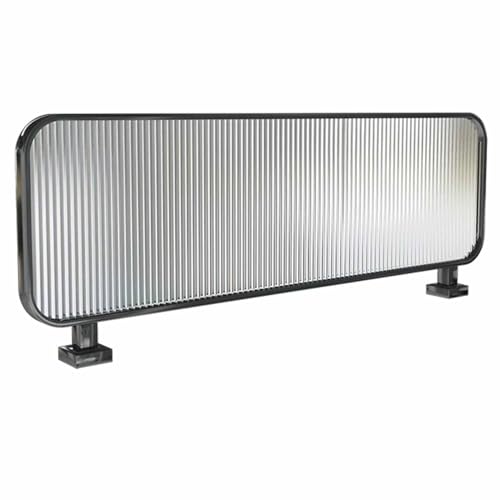 Snaweo Trennwand FüR die Arbeitsplatte, Schreibtischtrennwand Aus Durchscheinendem Glas, TrennwäNde for BüRomöBel, GehäRtete Glasplatte Mit Edelstahlrahmen(Nero,50x120cm/19.69x47.24in) von Snaweo