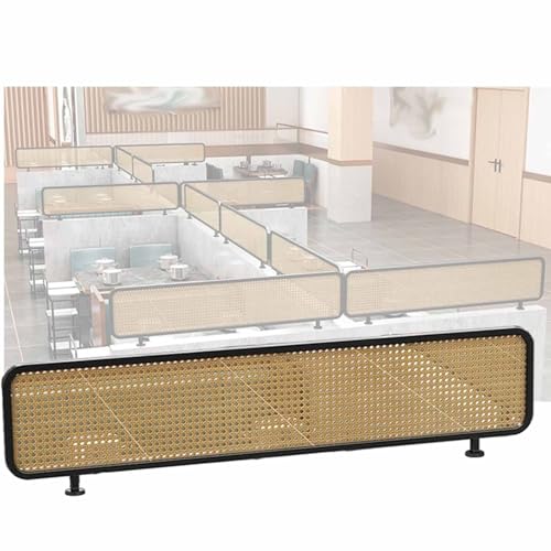 Snaweo Trennwand für die Arbeitsplatte, Trennwände Aus Schmiedeeisen for Essbereiche, Rattan-Trennwändes, Erhöhter Halbwandiger Niedriger Zaun, Esstisch-Bildschirm(Black A,30x50cm/11.81x19.69in) von Snaweo