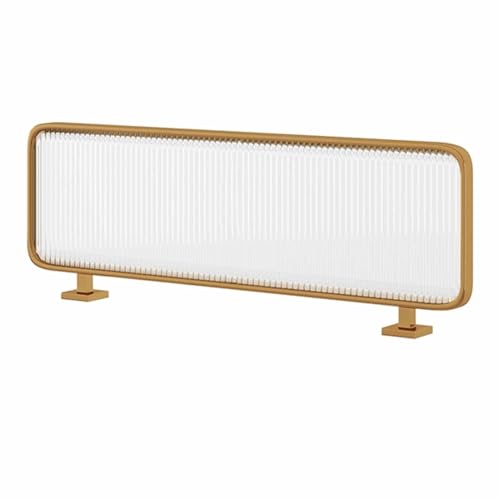 Snaweo Trennwand für die Arbeitsplatte, Trennwände for Essbereiche, Lichtdurchlässige Raumtrennwands, Niedriger Zaun, Gestreifte Gangtrennwands Aus Glas(Gold,30x80cm/11.81x31.50in) von Snaweo