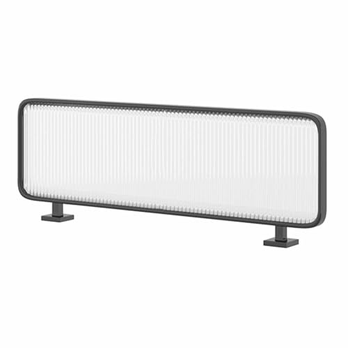 Snaweo Trennwand für die Arbeitsplatte, Trennwände for Essbereiche, Lichtdurchlässige Raumtrennwands, Niedriger Zaun, Gestreifte Gangtrennwands Aus Glas(Nero,30x120cm/11.81x47.24in) von Snaweo