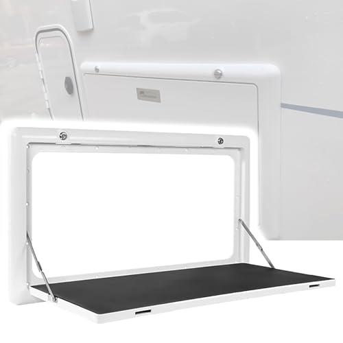 Snaweo Wandklapptisch, Externer Hängetisch for Wohnmobile, Abschließbare Wandtische, Wandmontage for Picknicks Im Freien, for Reisen, Camping, Den Innen- Und Außenbereich(Wit) von Snaweo