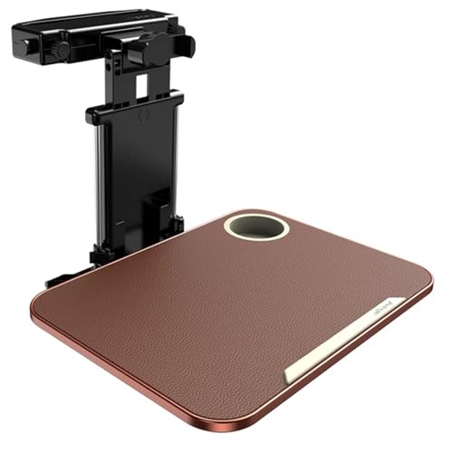 Snaweo Wandklapptisch, Klapptisch, Faltbares Tischtablett for Autositze, Stabile Faltbare Tischplatte, Mit Tablet-/Handyhalter, Tragbare Tabletts for Die Autositzlehne(Brown,Phone Holder) von Snaweo