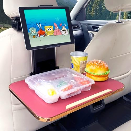 Snaweo Wandklapptisch, Klapptisch, Faltbares Tischtablett for Autositze, Stabile Faltbare Tischplatte, Mit Tablet-/Handyhalter, Tragbare Tabletts for Die Autositzlehne(Rosso,Tablet Holder) von Snaweo