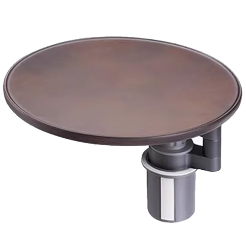 Snaweo Wandklapptisch, Lenkradablage, Elegantes Holzdesign, Um 360° Drehbare Getränkehalterablage, Stabile Halterung Aus Legierung, Kompakte Aufbewahrung, Mit Natürlicher Maserung(Brown) von Snaweo