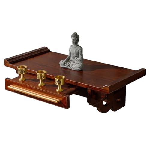 Snaweo Wandmontierter Buddha-Statuenständer, Meditationstisch, Altartisch Aus Bambus, Schrein-Altartische, Buddhistischer Gebetsaltarschrank for Kleine Räume(40cm/15.74in) von Snaweo