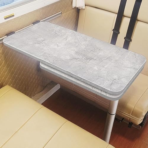 Snaweo Wandtisch Klappbar, An Der Wand Montierte Wohnmobiltische, Doppelschichtige Schwenktischbeine, Die Untere Tischplatte Kann Um 360° Gedreht Werden, for Ponton-LKW-Reiseanhänger(Gray) von Snaweo